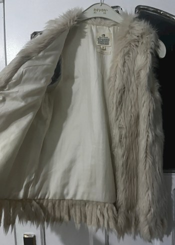 Gri Kürklü Kadın Bohem Yelek - Görsel 2