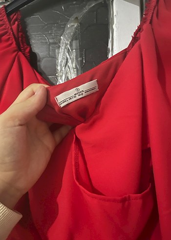 Bordo V Yakalı Midi Kadın Elbise - Görsel 4