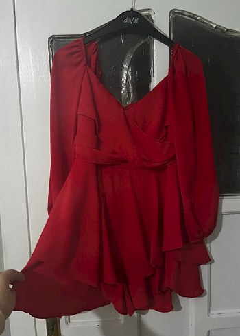 Bordo V Yakalı Midi Kadın Elbise - Görsel 2