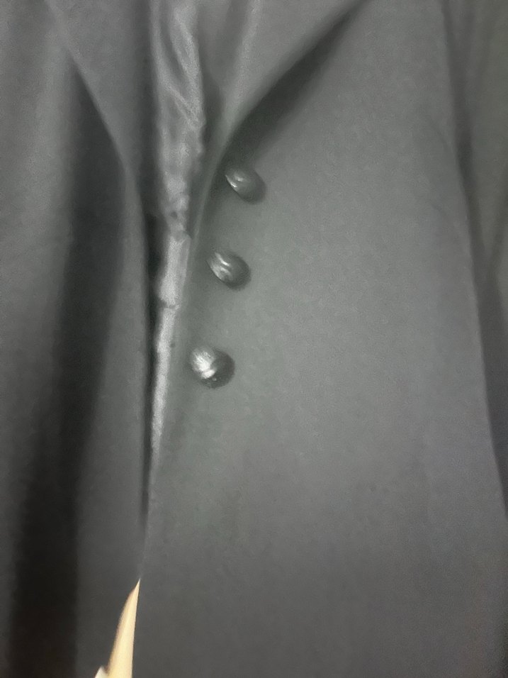 Siyah Kadın Uzun Kollu Düğmeli Blazer - Görsel 2