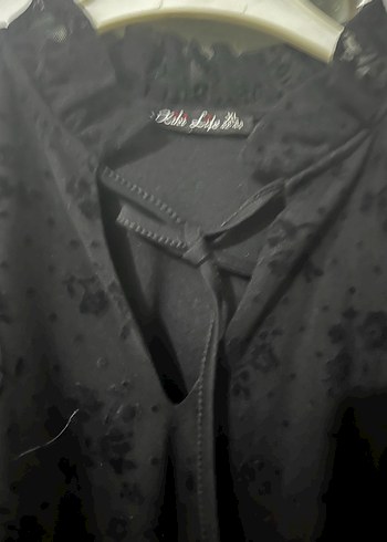 Dantel Detaylı Siyah Uzun Kollu Gotik Elbise - Görsel 3