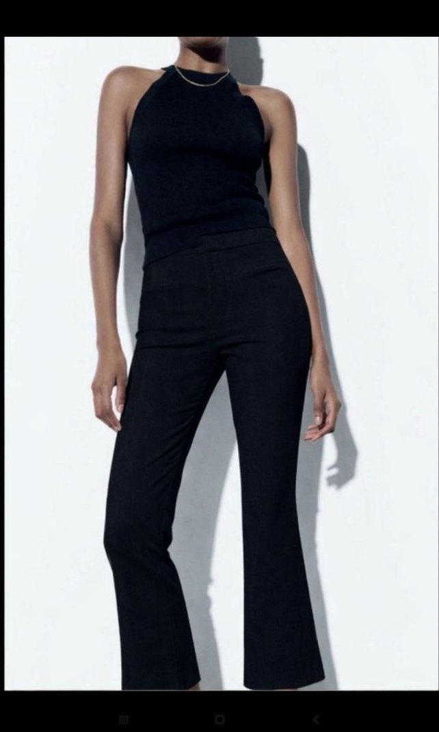 Siyah Midi Kumaş Kadın Pantolon - Görsel 2