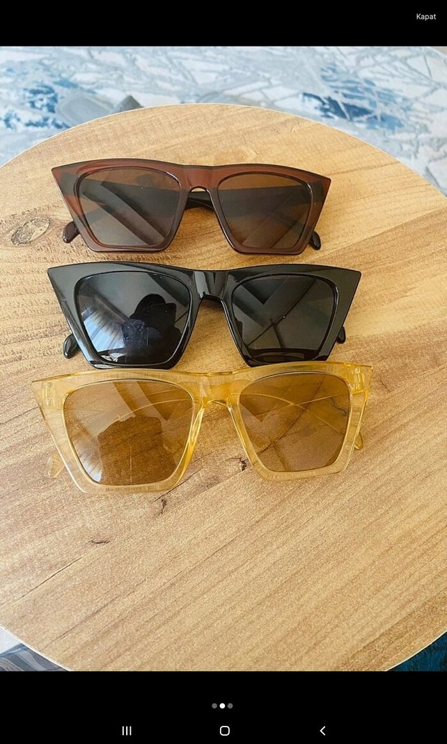 Kadın Vintage Şeffaf Çerçeveli Güneş Gözlüğü - Görsel 2