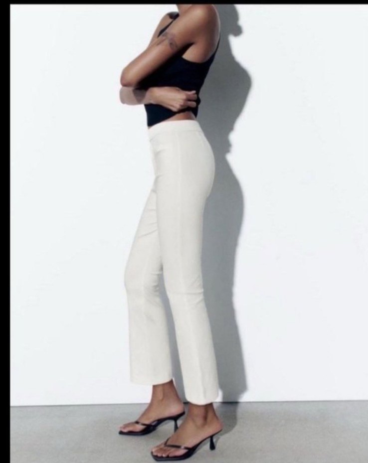 Kadın Beyaz Pamuk Kumaş Pantolon - Görsel 4