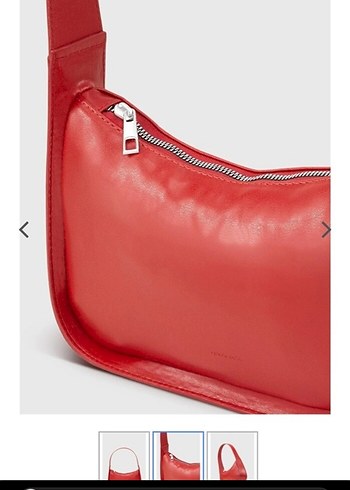 Parlak Kırmızı Minimalist Deri Kadın Çanta - Görsel 2