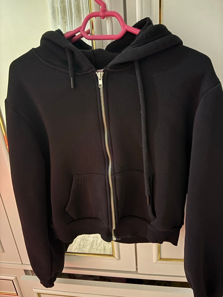 Fermuarlı Siyah Kadın ceket - Görsel 2