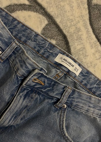 Mavi orta boy pantolon rahat ve dikişiz - Görsel 2