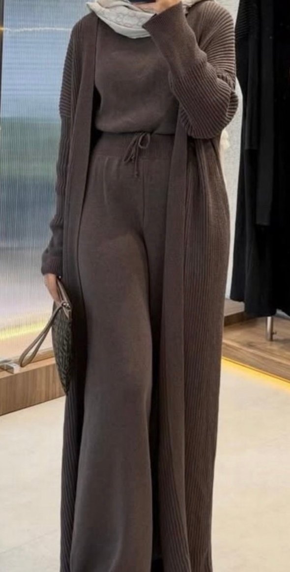 Gri Kadın Uzun Triko Tulum - Görsel 3