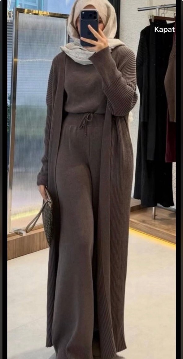 Kadın Kahverengi Uzun Salaş Elbise - Görsel 2