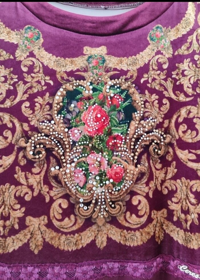 Bordo Uzun Kollu Bohem Kadın Hint Elbisesi - Görsel 3