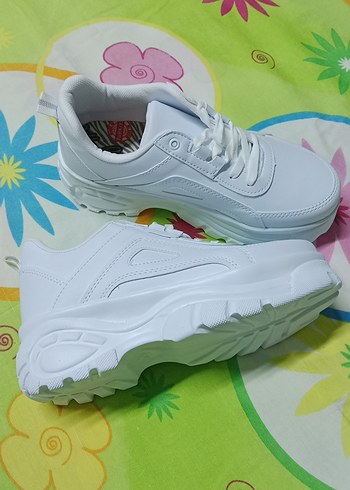 Beyaz Kadın Platform Spor Ayakkabı - Görsel 5