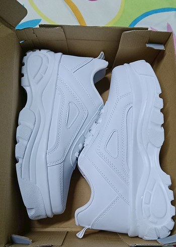 Beyaz Kadın Platform Spor Ayakkabı - Görsel 3