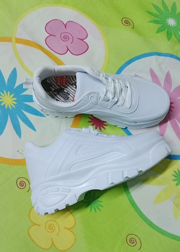 Beyaz Kadın Platform Spor Ayakkabı - Görsel 4