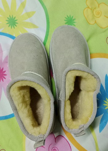 Beyaz Kürklü Kadın Dolgu Topuk Bot - Görsel 6