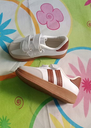 Kız Çocuk Beyaz Spor Ayakkabı Velcro - Görsel 4