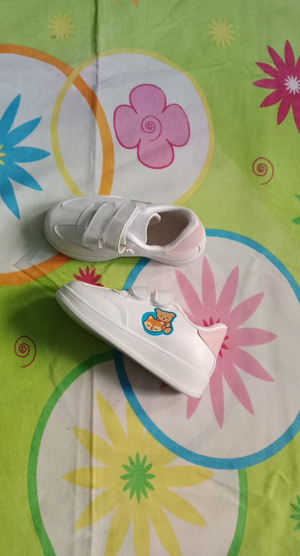 Kız Çocuk Beyaz Cırt Cırtlı Spor Ayakkabı - Görsel 3