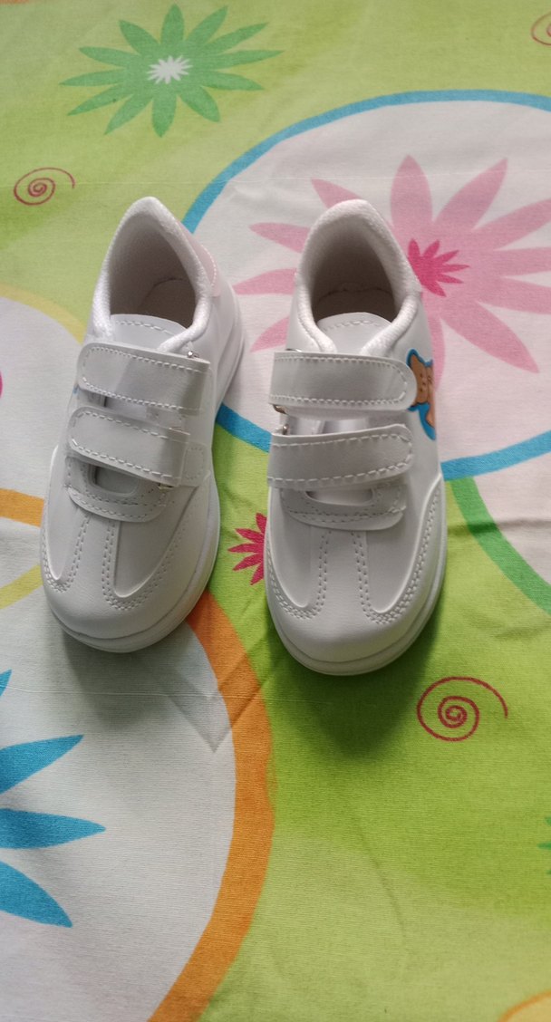 Kız Çocuk Beyaz Cırt Cırtlı Spor Ayakkabı - Görsel 5