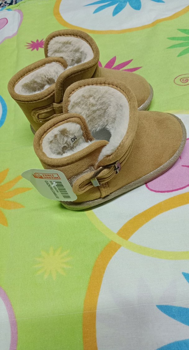 Kız Çocuk Kahverengi Kürklü Tokalı Bot - Görsel 2