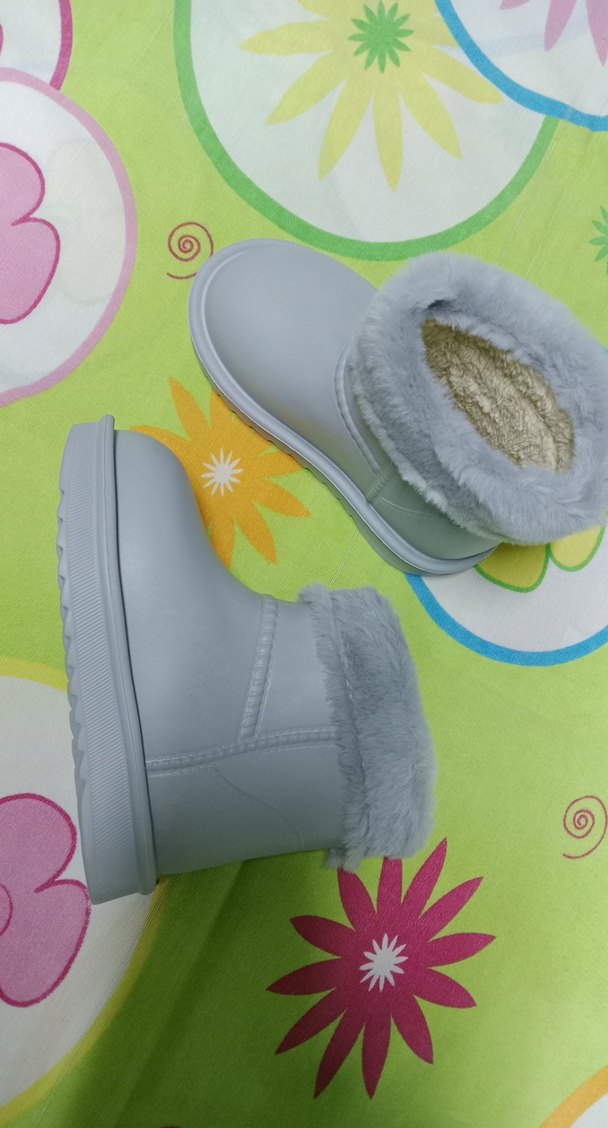 Kız Çocuk Gri Kürklü Kauçuk Bot - Görsel 2