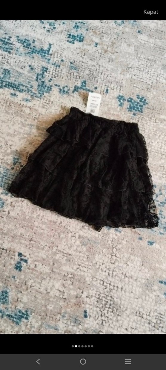 Romantik Siyah Dantel Mini Şort Etek — görsel 3/7