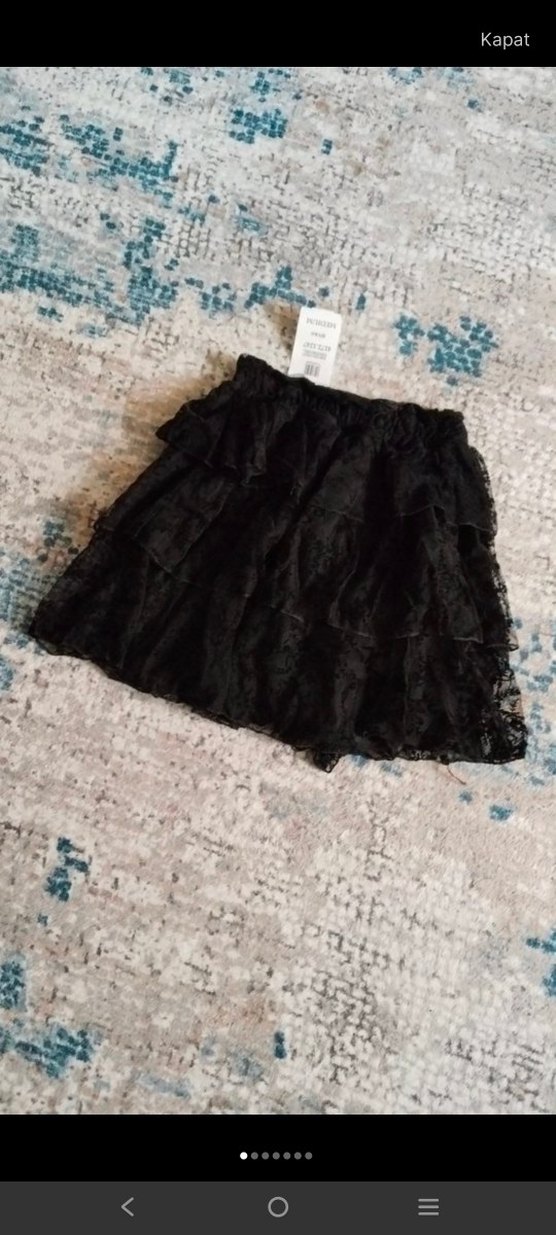 Romantik Siyah Dantel Mini Şort Etek — görsel 2/7