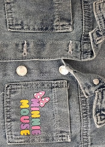 Renkli Minnie Mouse Çocuk denim ceket - Görsel 2