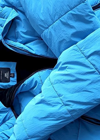 Kadın Mavi Fermuarlı Kışlık Mont - Görsel 2