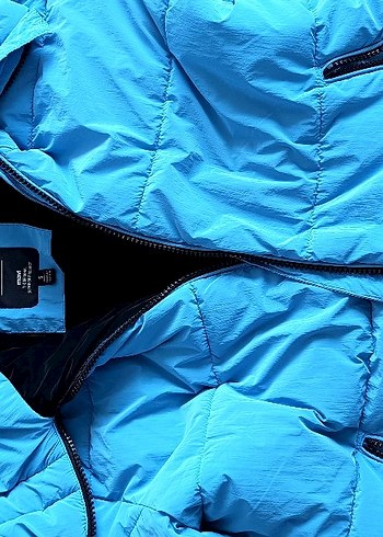 Kadın Mavi Fermuarlı Kışlık Mont - Görsel 3