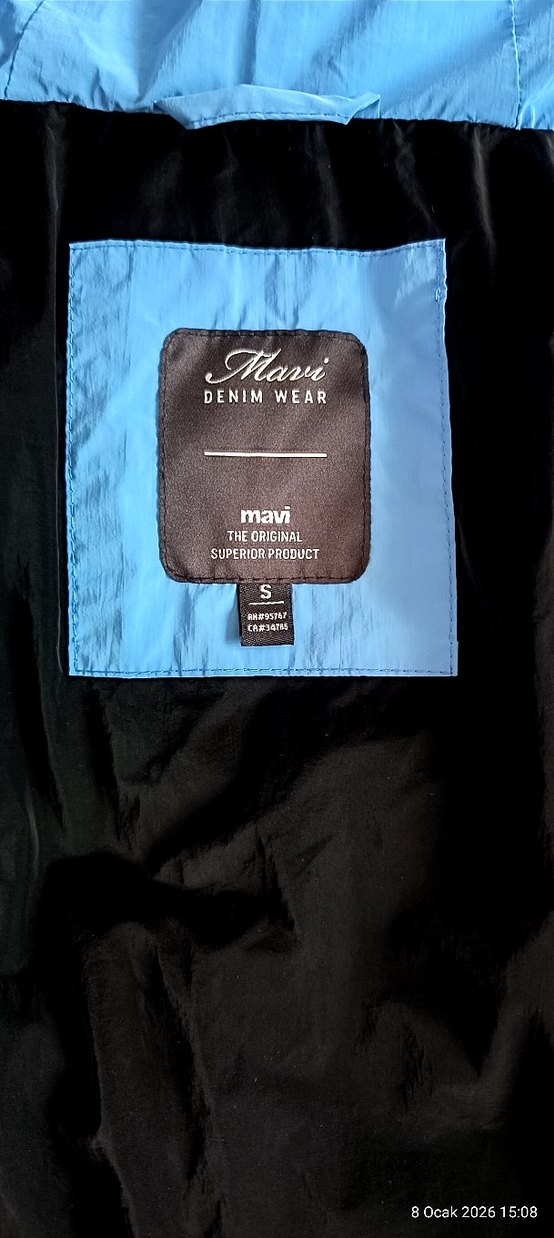 Kadın Mavi Fermuarlı Kışlık Mont - Görsel 4