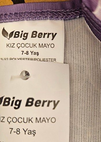 7 Yaş Beden mor Renk Kız Çocuk Mor Baskılı Mayo