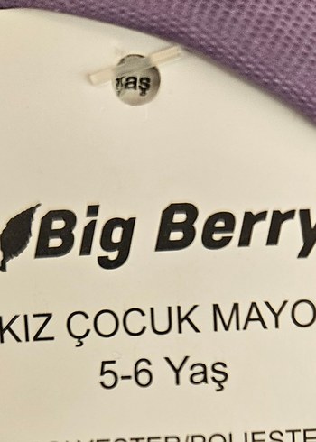 5 Yaş Beden Mor Baskılı Kız Çocuk Mayo