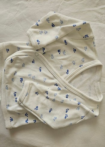 Beyaz Pamuklu Bebek Erkek Kıyafeti - Görsel 2