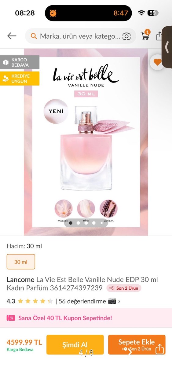 Lancôme La vie est belle vanille nude 75 ml - Görsel 4