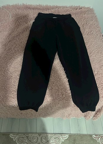 Siyah Rahat Kesim Kadın Eşofman Altı - Görsel 2