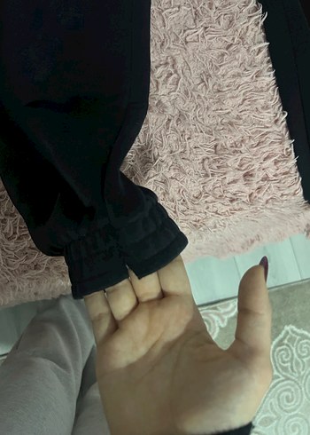 Siyah Rahat Kesim Kadın Eşofman Altı - Görsel 3