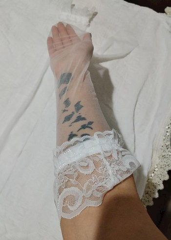 Beyaz Jartiyer Çorap - Görsel 2