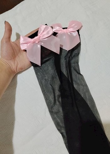 Fiyonk Detaylı Jartiyer Çorap - Görsel 2