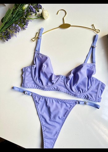 Pastel Mor Parisian Street Wear Sütyen Takımı 85 Beden - Görsel 2