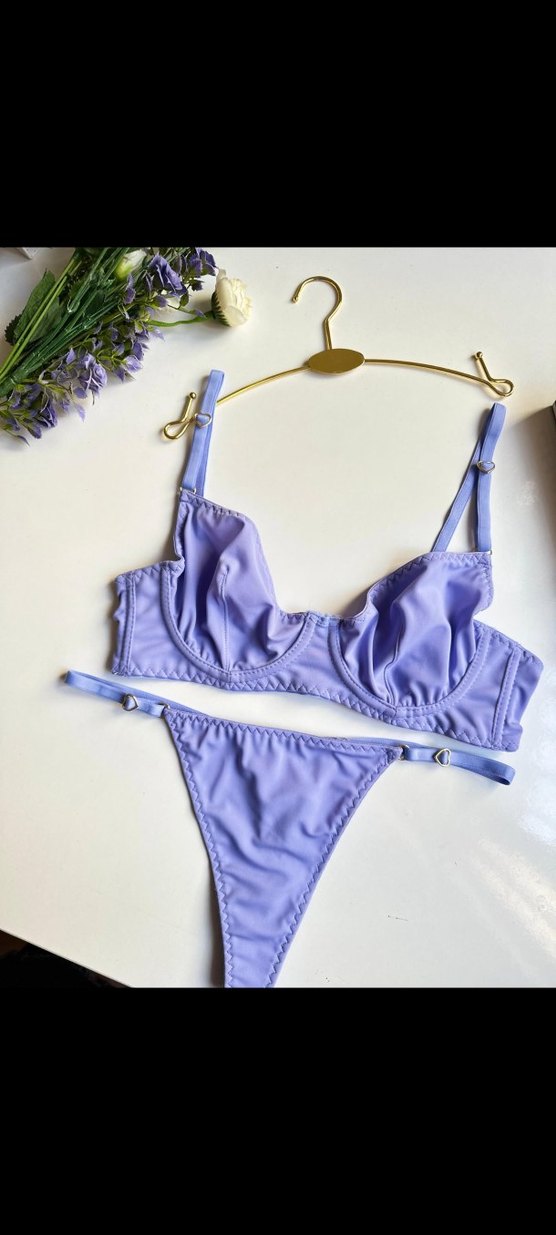 Pastel Mor Parisian Street Wear Sütyen Takımı 85 Beden - Görsel 2