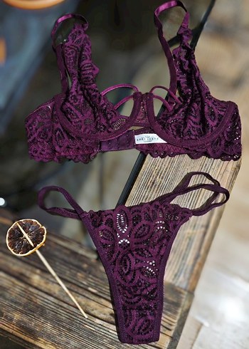 Bordo Nakışlı Bohem Sütyen 80 Beden - Görsel 3