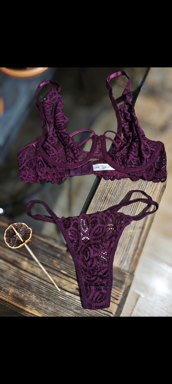 Bordo Nakışlı Bohem Sütyen 80 Beden - Görsel 3