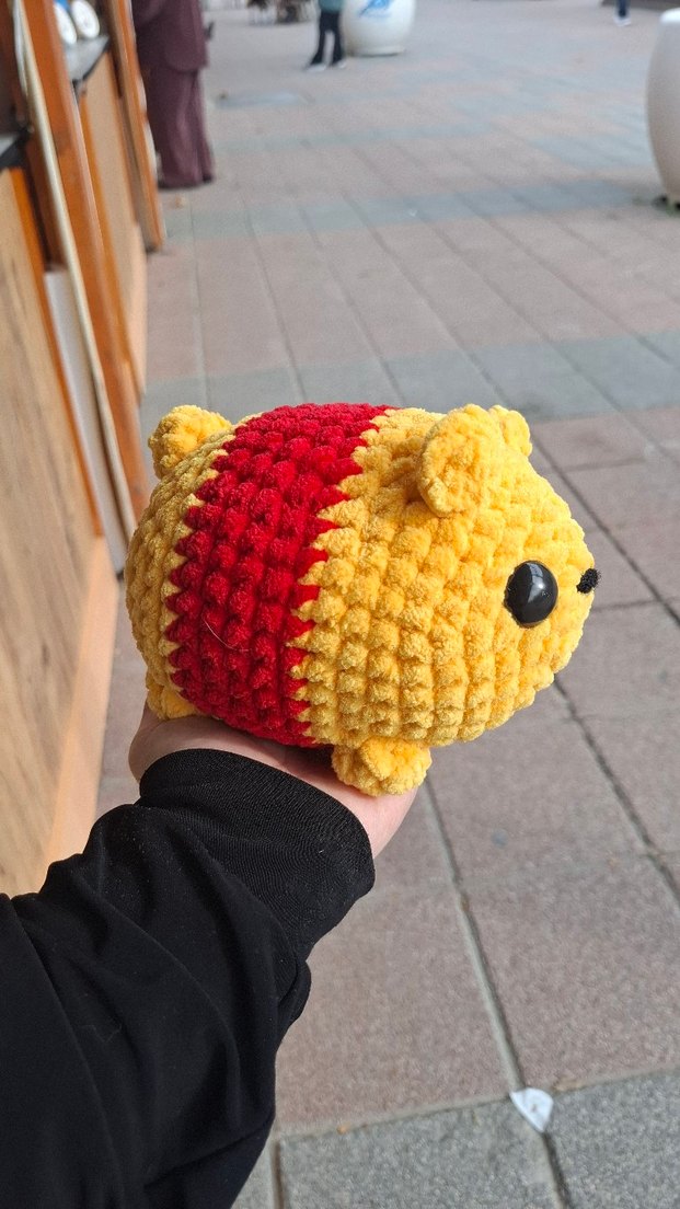 Renkli Sarı Peluş Oyuncak Ayıcık - Görsel 2