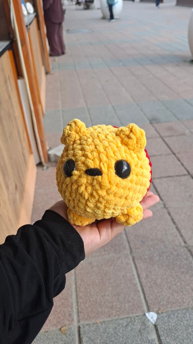 Renkli Sarı Peluş Oyuncak Ayıcık - Görsel 3