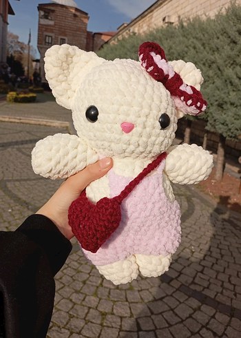 Pembe ve Krem Renkli Peluş Oyuncak Ayıcık - Görsel 5