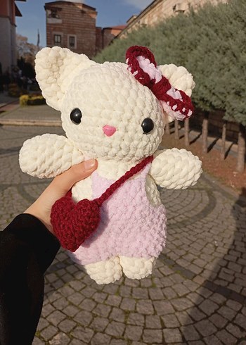 Pembe ve Krem Renkli Peluş Oyuncak Ayıcık - Görsel 4