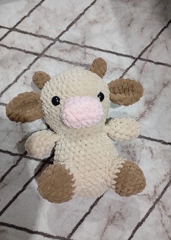 Pastel Bej Peluş Oyuncak İnek - Görsel 2