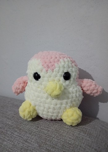 Renkli Pembe Peluş Oyuncak Penguen - Görsel 2