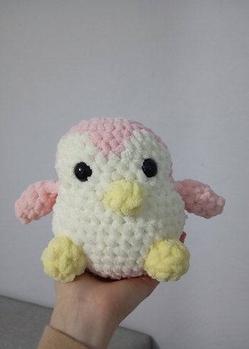 Renkli Pembe Peluş Oyuncak Penguen - Görsel 3