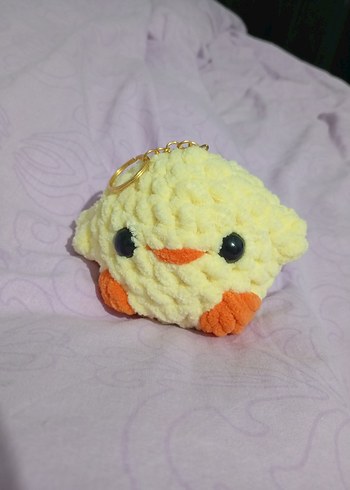 Sarı Renkli Yumuşak Peluş Civciv Anahtarlık - Görsel 2