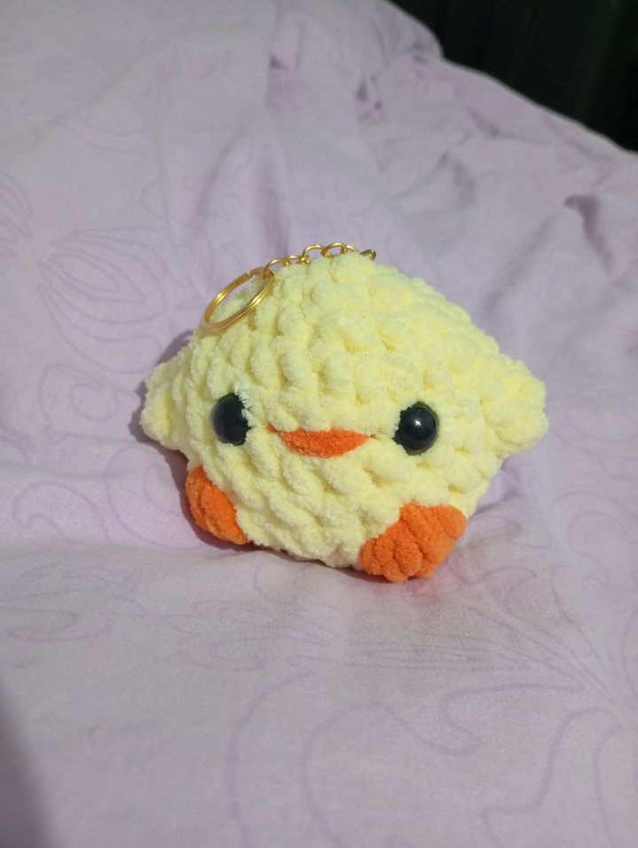 Sarı Renkli Yumuşak Peluş Civciv Anahtarlık - Görsel 2